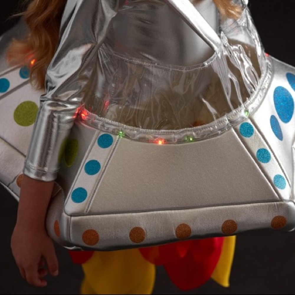 Pottery Barn Silver UFO /Spaceship Costume | Light up | 3T - Picture 5 of 7